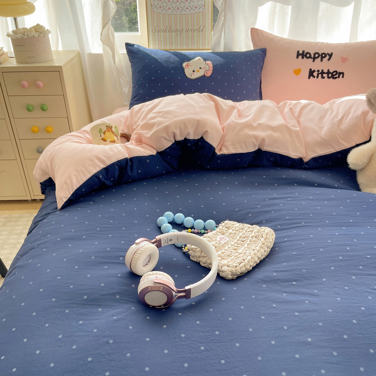 91家纺网 家纺一手货源 找家纺 韩都家居 2026春夏新款亲肤舒适毛巾绣四件套（包含买家秀原图） 趣味喵喵