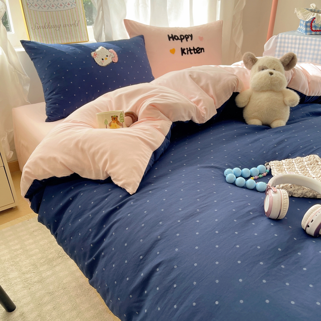 91家纺网 家纺一手货源 找家纺 韩都家居 2026春夏新款亲肤舒适毛巾绣四件套（包含买家秀原图） 趣味喵喵