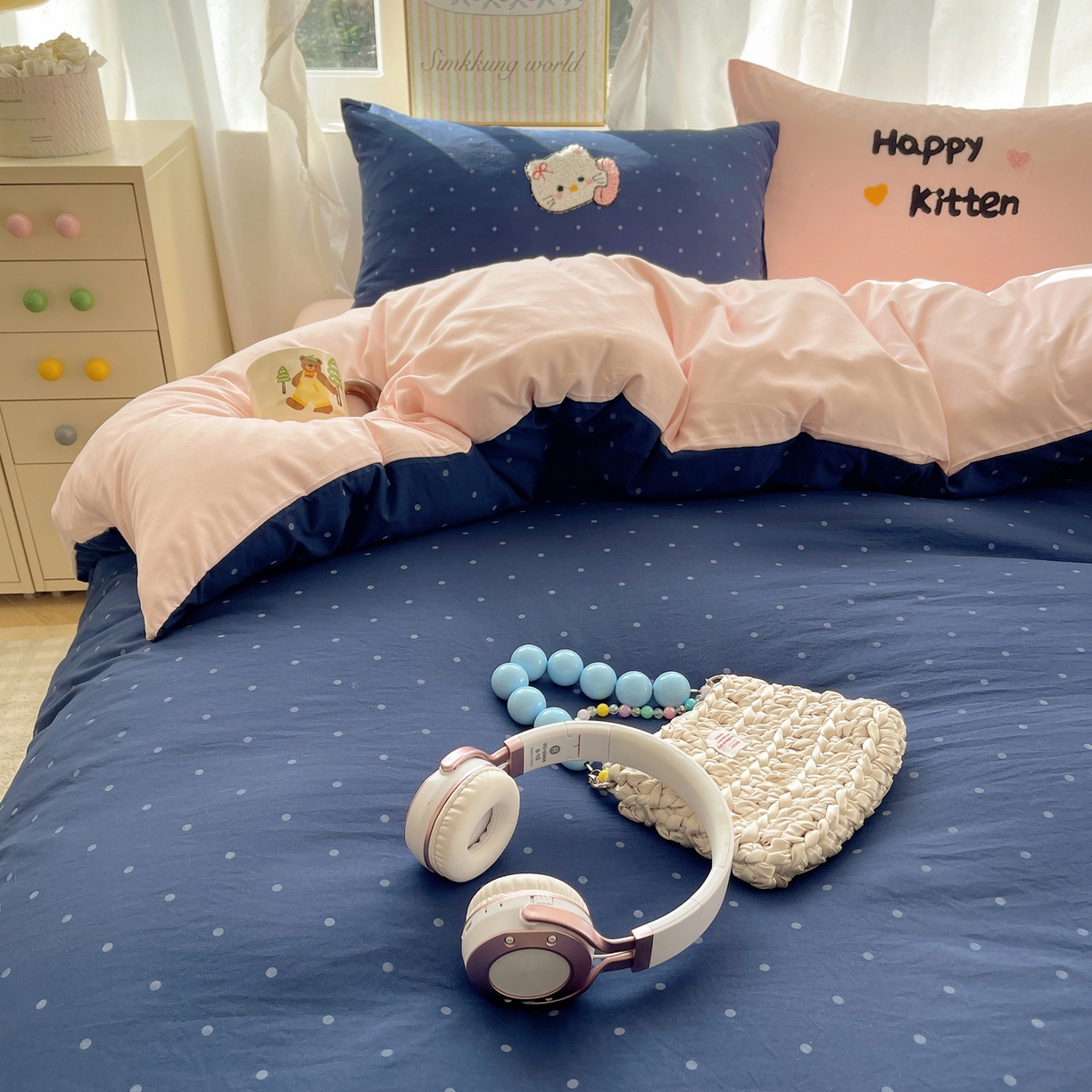 91家纺网 家纺一手货源 找家纺 韩都家居 2026春夏新款亲肤舒适毛巾绣四件套（包含买家秀原图） 趣味喵喵