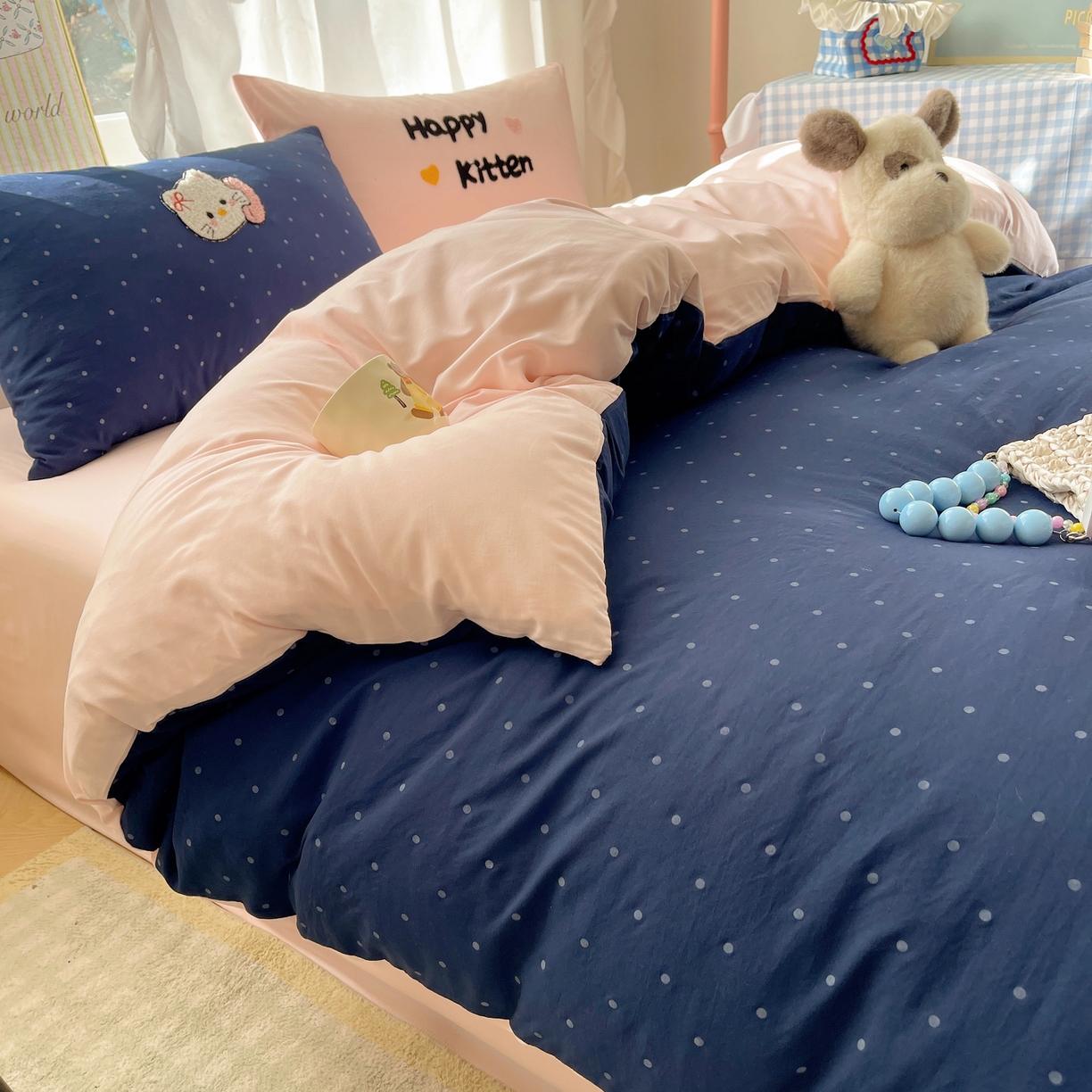 91家纺网 家纺一手货源 找家纺 韩都家居 2026春夏新款亲肤舒适毛巾绣四件套（包含买家秀原图） 趣味喵喵