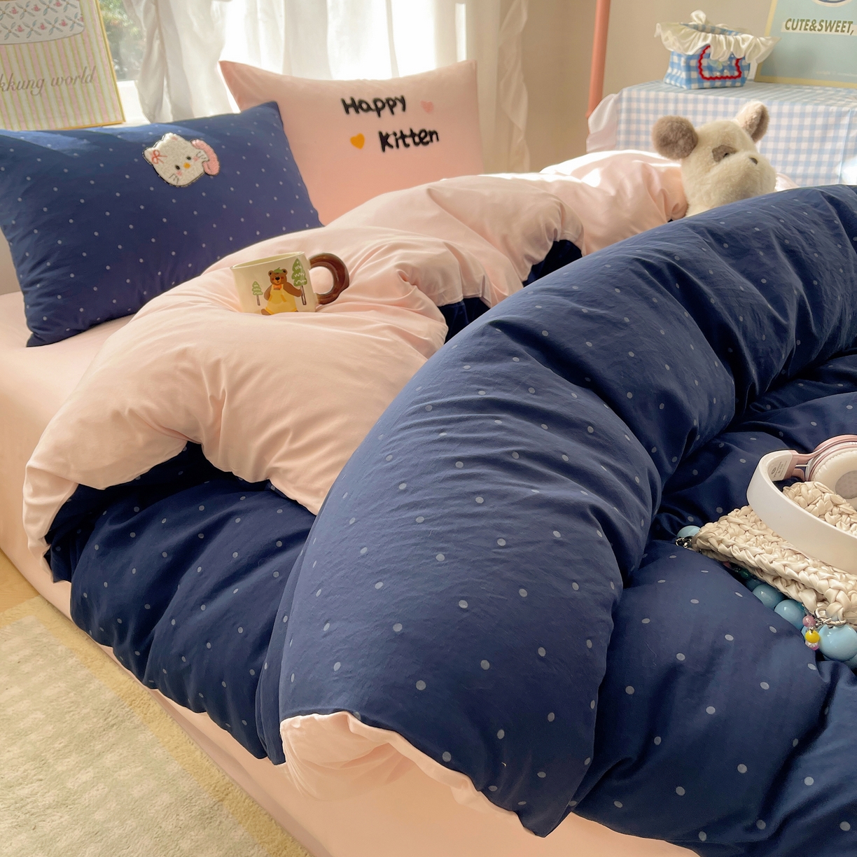 91家纺网 家纺一手货源 找家纺 韩都家居 2026春夏新款亲肤舒适毛巾绣四件套（包含买家秀原图） 趣味喵喵