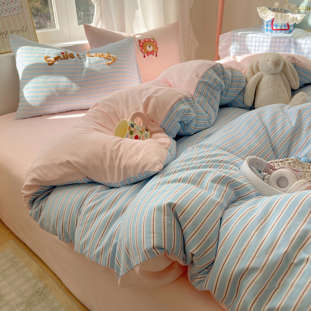 91家纺网 家纺一手货源 找家纺 韩都家居 2026春夏新款亲肤舒适毛巾绣四件套（包含买家秀原图） 三只熊