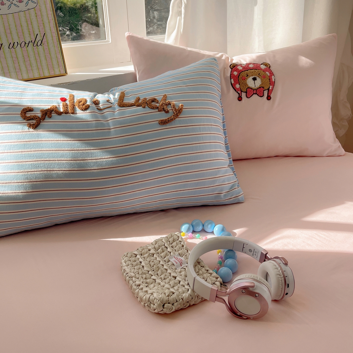 91家纺网 家纺一手货源 找家纺 韩都家居 2026春夏新款亲肤舒适毛巾绣四件套（包含买家秀原图） 三只熊