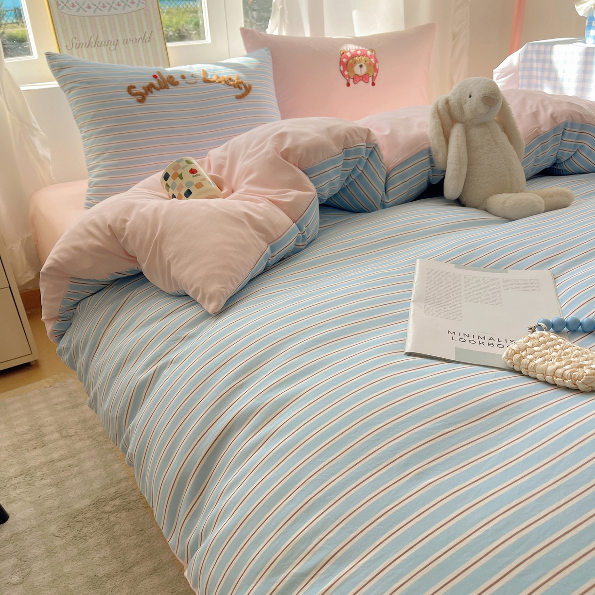 91家纺网 家纺一手货源 找家纺 韩都家居 2026春夏新款亲肤舒适毛巾绣四件套（包含买家秀原图） 三只熊