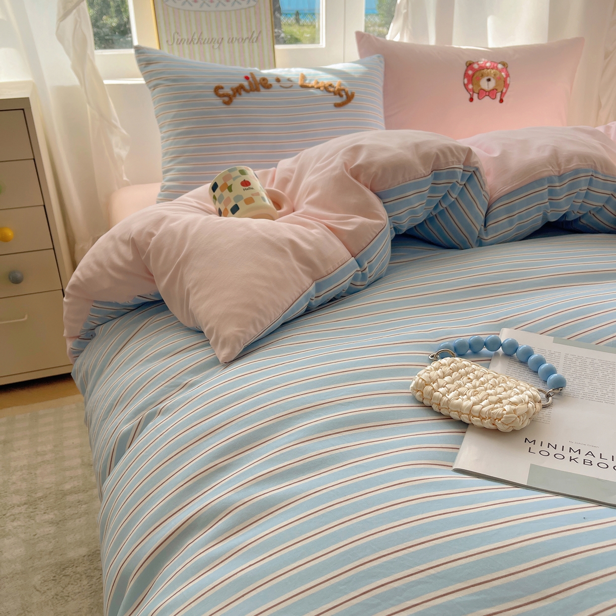 91家纺网 家纺一手货源 找家纺 韩都家居 2026春夏新款亲肤舒适毛巾绣四件套（包含买家秀原图） 三只熊