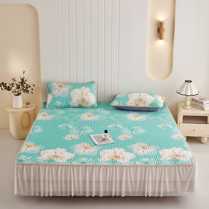 91家纺网 家纺一手货源 找家纺 （总）羽梦家纺 2026新款冰柔丝乳胶床裙款凉席