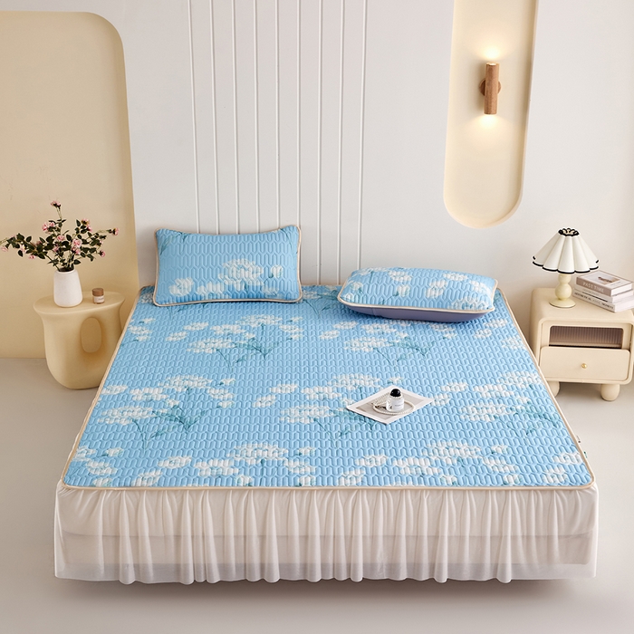 91家纺网 家纺一手货源 找家纺 （总）羽梦家纺 2026新款冰柔丝乳胶床裙款凉席