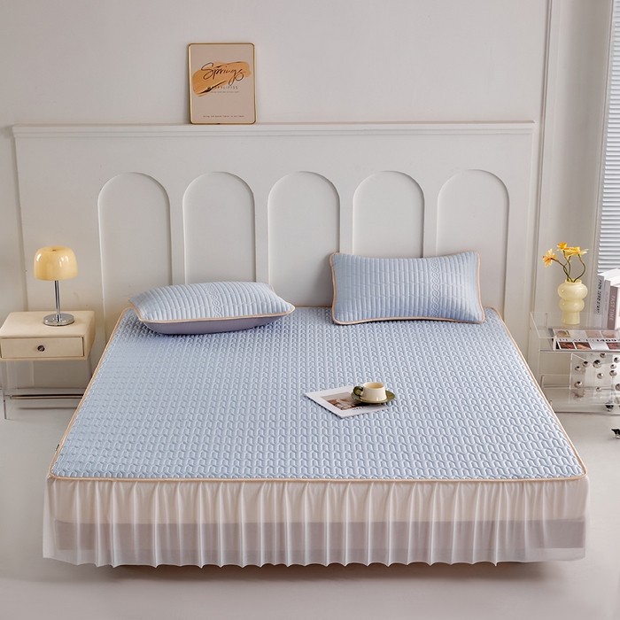 91家纺网 家纺一手货源 找家纺 （总）羽梦家纺 2026新款冰柔丝乳胶床裙款凉席