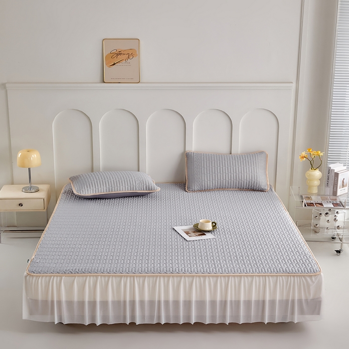 91家纺网 家纺一手货源 找家纺 （总）羽梦家纺 2026新款冰柔丝乳胶床裙款凉席