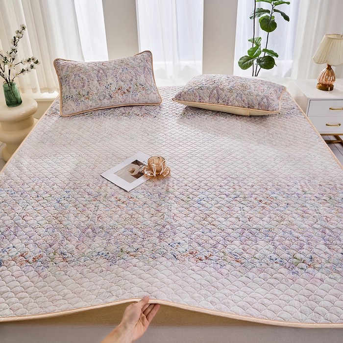 91家纺网 家纺一手货源 找家纺 羽梦家纺 2026新款凉席硅胶席子 云间花境