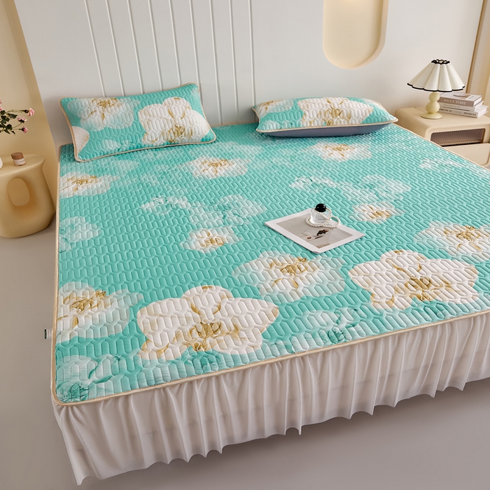 91家纺网 家纺一手货源 找家纺 （总）羽梦家纺 2026新款冰柔丝乳胶床裙款凉席