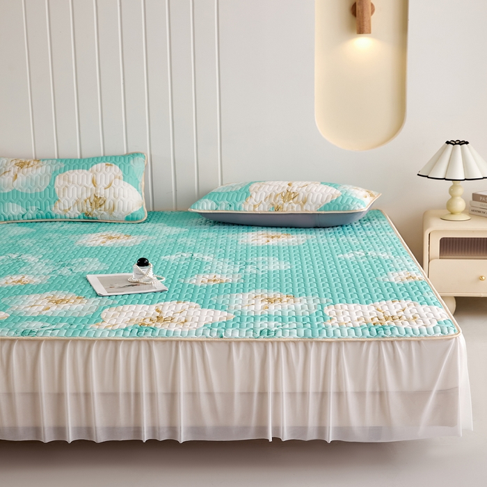 91家纺网 家纺一手货源 找家纺 （总）羽梦家纺 2026新款冰柔丝乳胶床裙款凉席