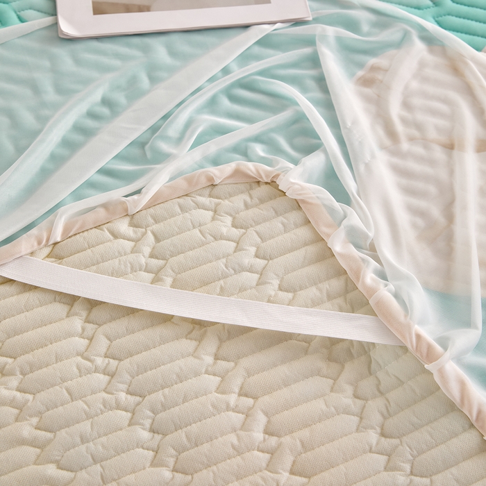 91家纺网 家纺一手货源 找家纺 （总）羽梦家纺 2026新款冰柔丝乳胶床裙款凉席