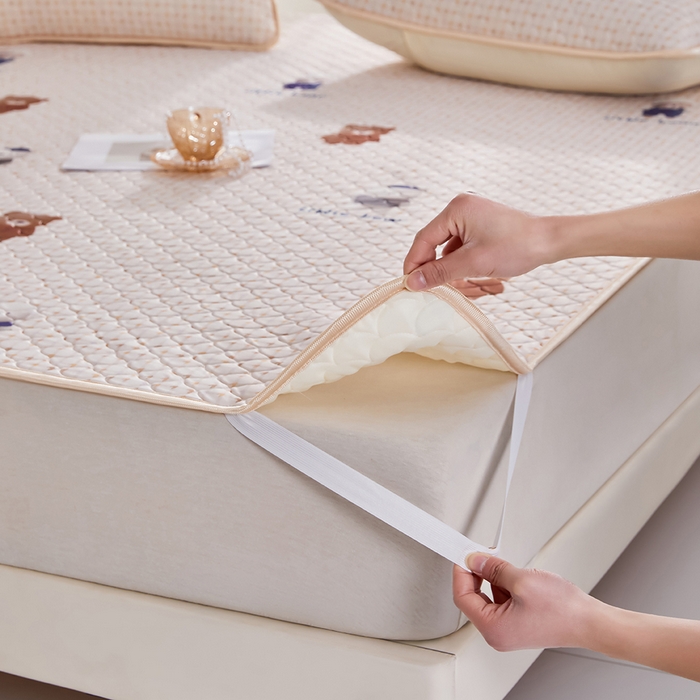 91家纺网 家纺一手货源 找家纺 羽梦家纺 2026新款凉席硅胶席子 元气小熊