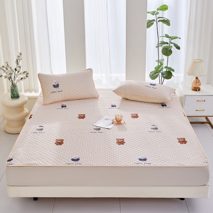 91家纺网 家纺一手货源 找家纺 羽梦家纺 2026新款凉席硅胶席子 元气小熊