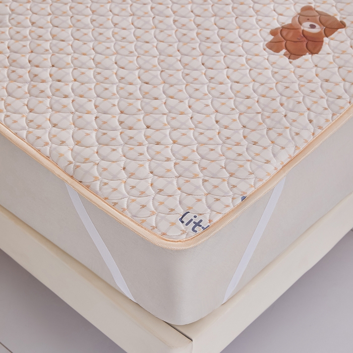 91家纺网 家纺一手货源 找家纺 羽梦家纺 2026新款凉席硅胶席子 元气小熊