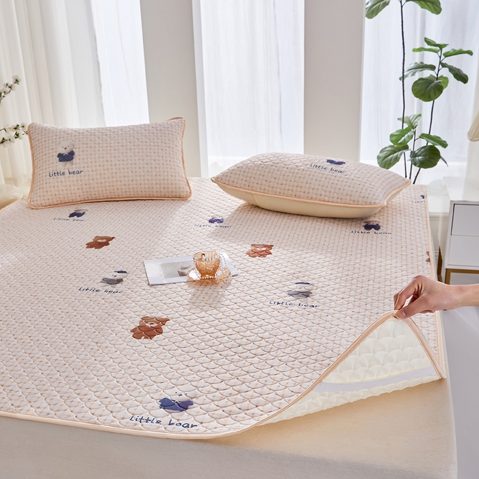 91家纺网 家纺一手货源 找家纺 羽梦家纺 2026新款凉席硅胶席子 元气小熊