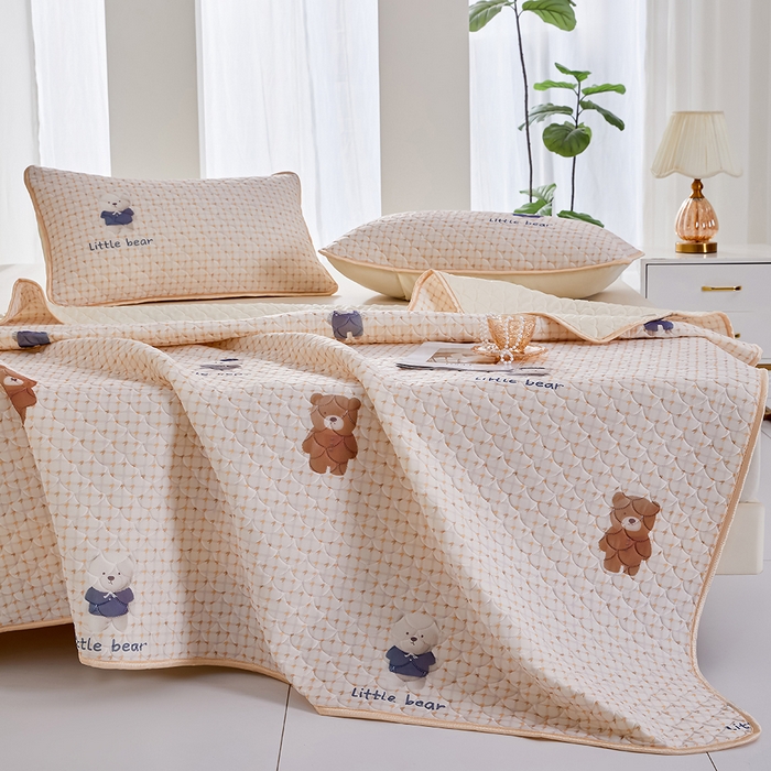 91家纺网 家纺一手货源 找家纺 羽梦家纺 2026新款凉席硅胶席子 元气小熊