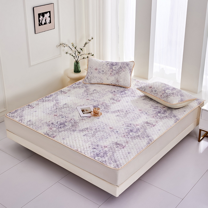 91家纺网 家纺一手货源 找家纺 羽梦家纺 2026新款凉席硅胶席子 雾岛听花