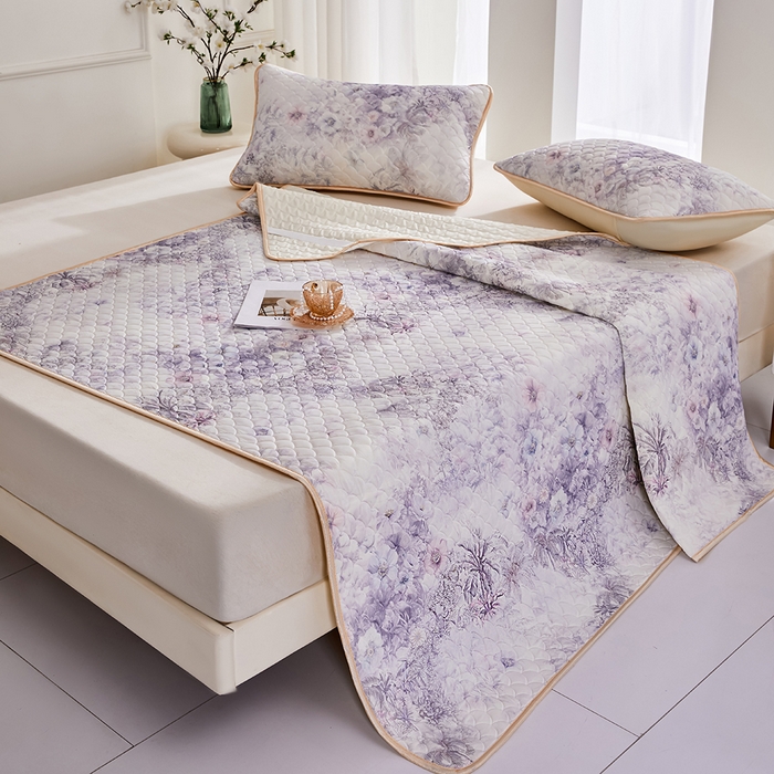 91家纺网 家纺一手货源 找家纺 羽梦家纺 2026新款凉席硅胶席子 雾岛听花