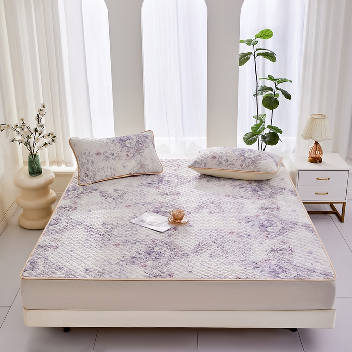 91家纺网 家纺一手货源 找家纺 羽梦家纺 2026新款凉席硅胶席子 雾岛听花