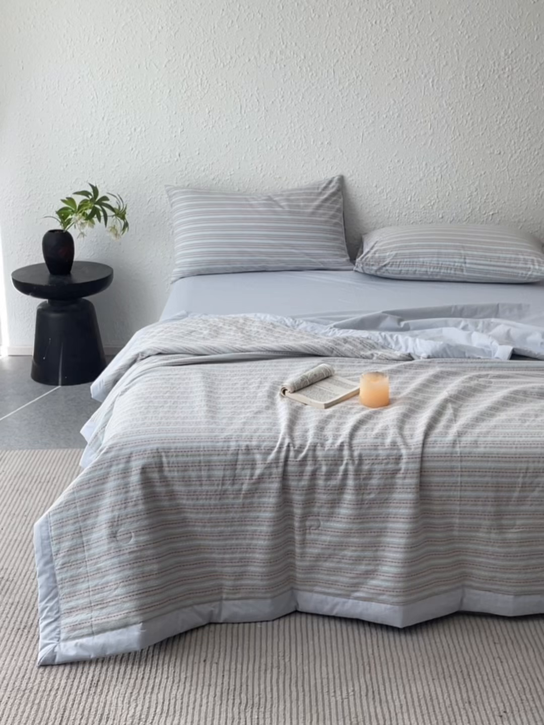 91家纺网 家纺一手货源 找家纺 吾诺家居 2026新款棉色织提花水洗棉大豆夏被夏凉被空调被-摩卡 摩卡兰