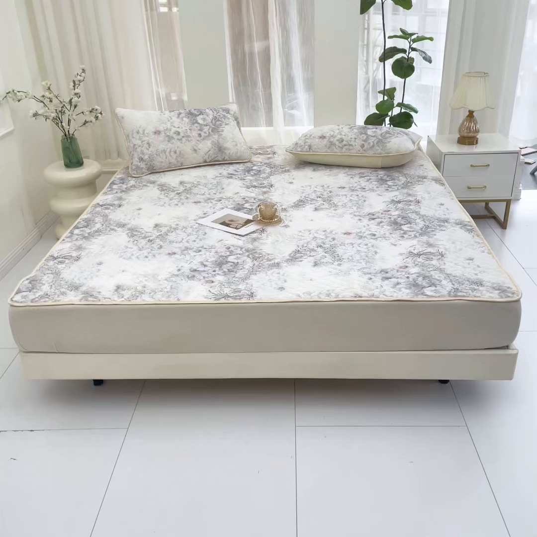 91家纺网 家纺一手货源 找家纺 羽梦家纺 2026新款凉席硅胶席子 雾岛听花