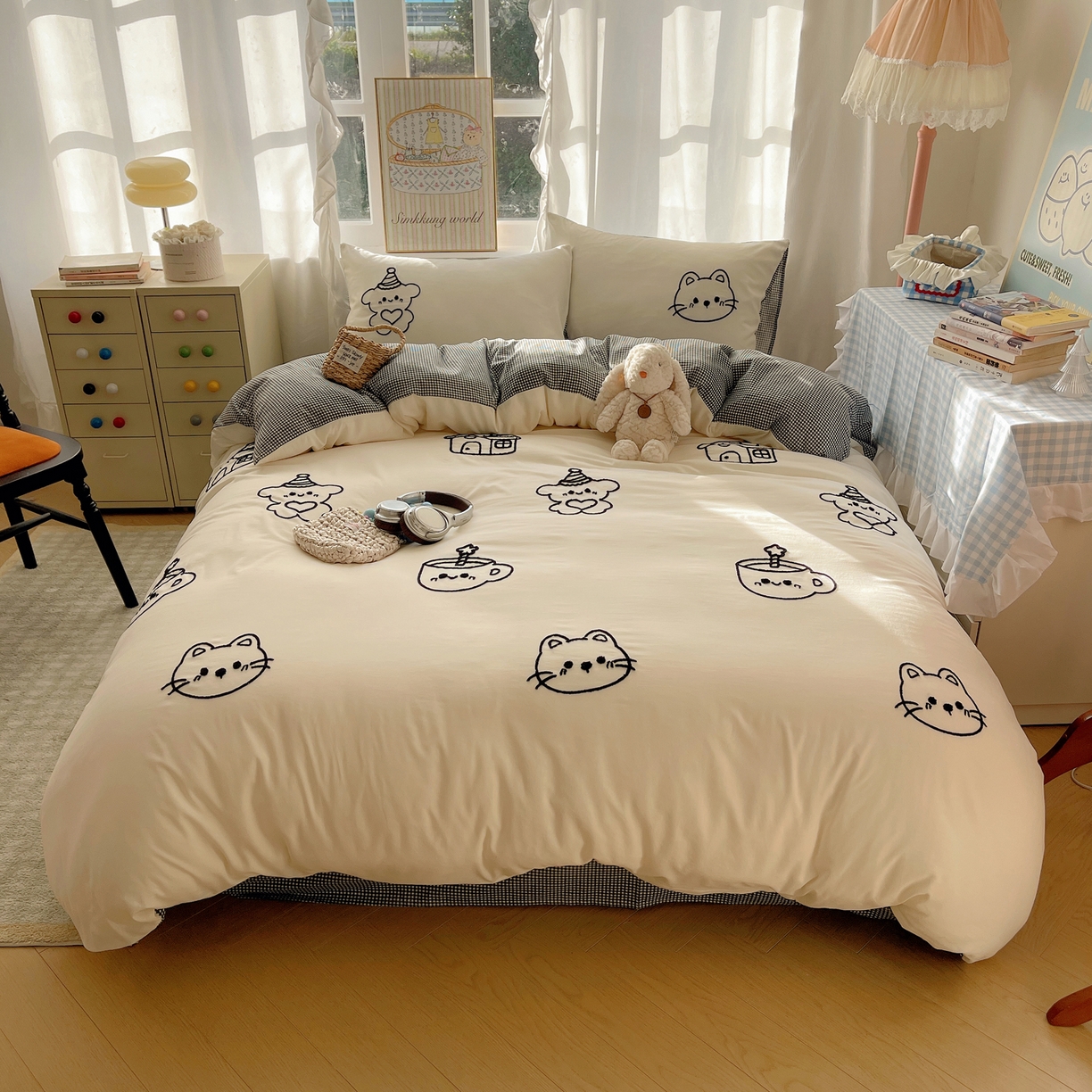 91家纺网 家纺一手货源 找家纺 韩都家居 2026春夏新款亲肤舒适毛巾绣四件套（包含买家秀原图） 小画家