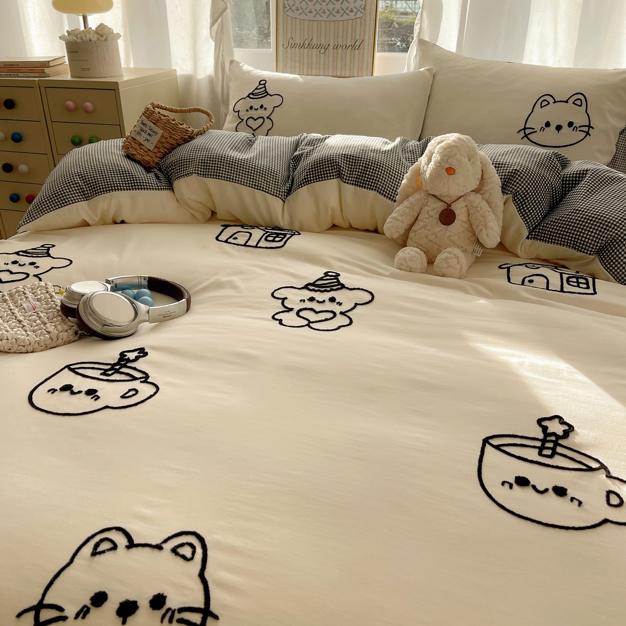 91家纺网 家纺一手货源 找家纺 韩都家居 2026春夏新款亲肤舒适毛巾绣四件套（包含买家秀原图） 小画家