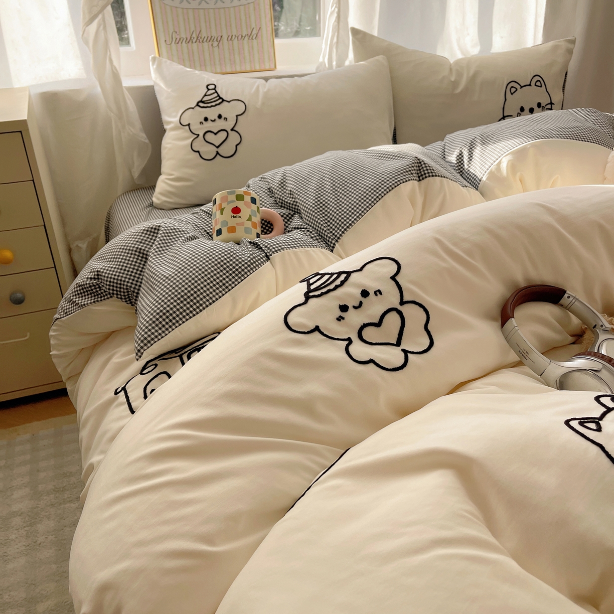 91家纺网 家纺一手货源 找家纺 韩都家居 2026春夏新款亲肤舒适毛巾绣四件套（包含买家秀原图） 小画家