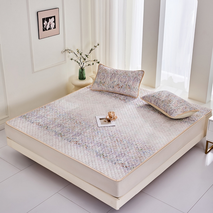 91家纺网 家纺一手货源 找家纺 羽梦家纺 2026新款凉席硅胶席子 云间花境