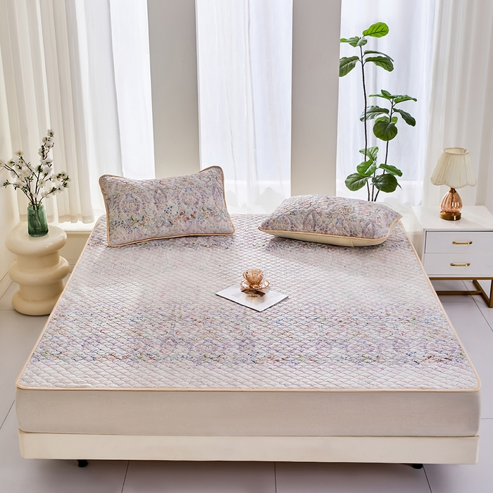 91家纺网 家纺一手货源 找家纺 羽梦家纺 2026新款凉席硅胶席子 云间花境