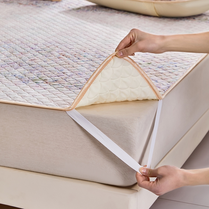 91家纺网 家纺一手货源 找家纺 羽梦家纺 2026新款凉席硅胶席子 云间花境