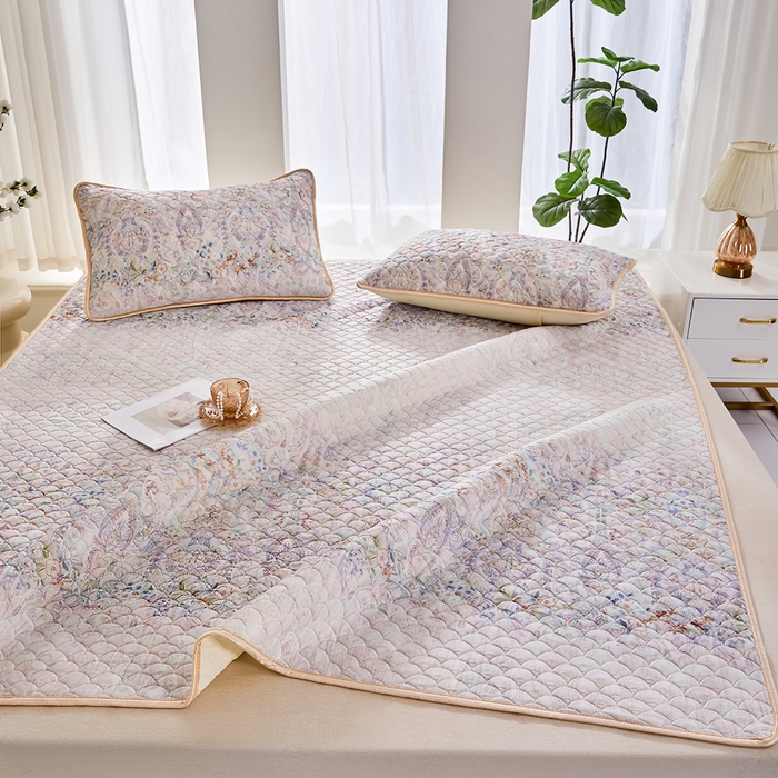 91家纺网 家纺一手货源 找家纺 羽梦家纺 2026新款凉席硅胶席子 云间花境