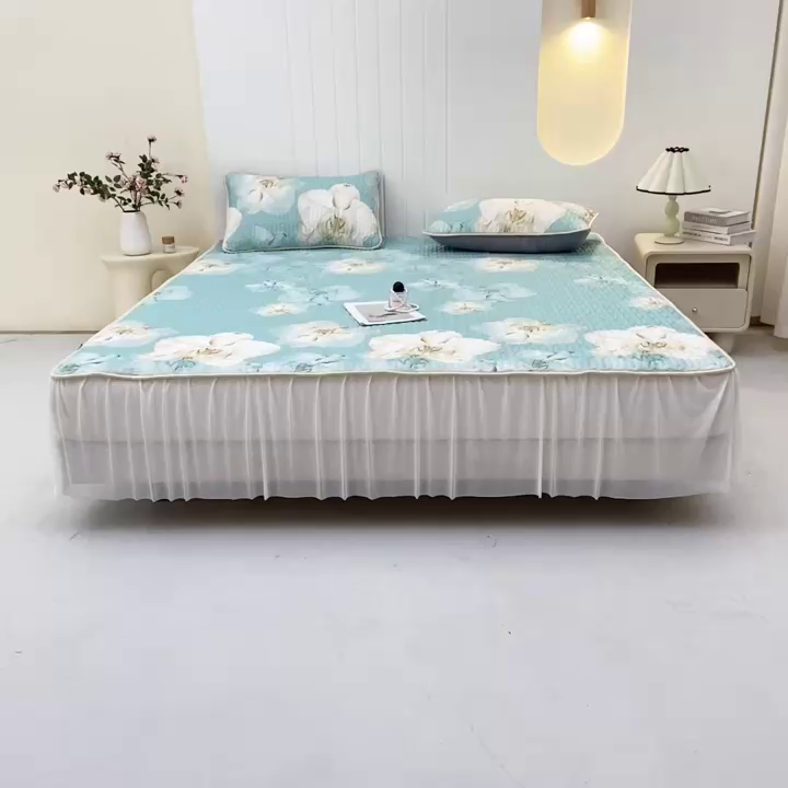 91家纺网 家纺一手货源 找家纺 （总）羽梦家纺 2026新款冰柔丝乳胶床裙款凉席