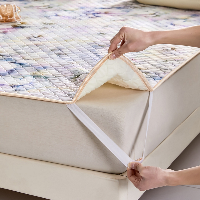 91家纺网 家纺一手货源 找家纺 羽梦家纺 2026新款凉席硅胶席子 雾里看花