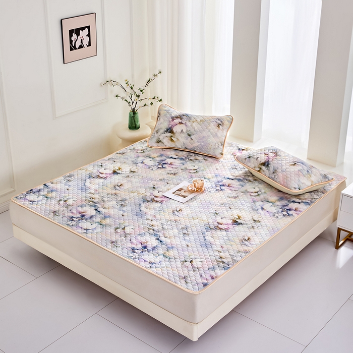 91家纺网 家纺一手货源 找家纺 羽梦家纺 2026新款凉席硅胶席子 雾里看花