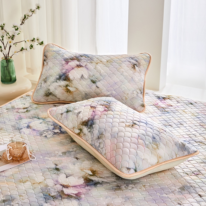 91家纺网 家纺一手货源 找家纺 羽梦家纺 2026新款凉席硅胶席子 雾里看花