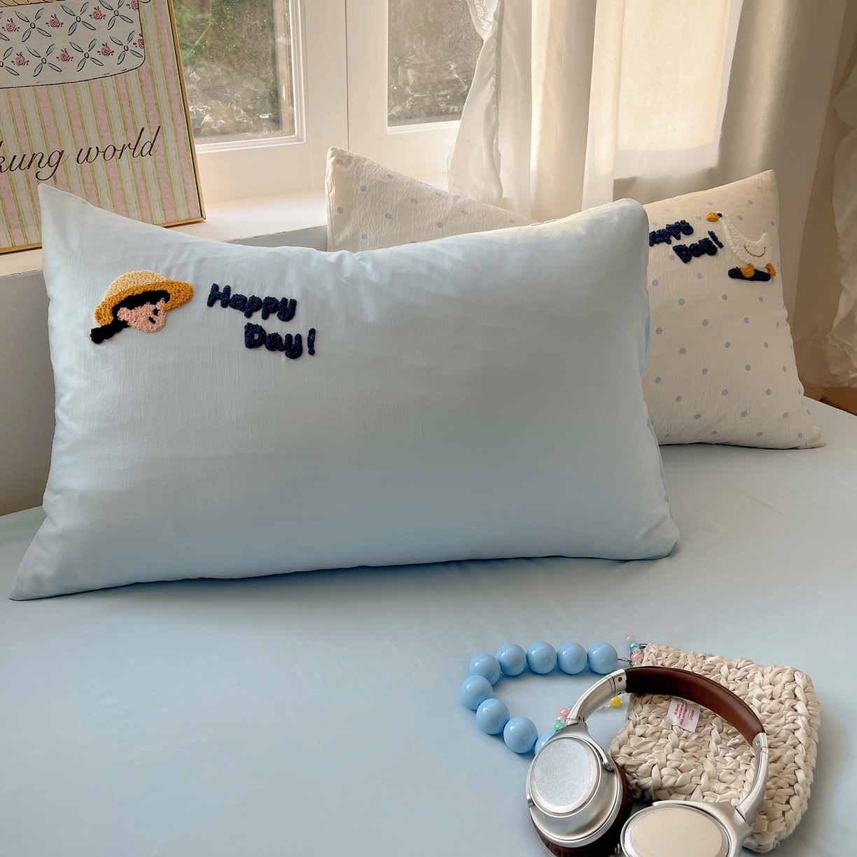 91家纺网 家纺一手货源 找家纺 韩都家居 2026春夏新款亲肤舒适毛巾绣四件套（包含买家秀原图） 小女孩