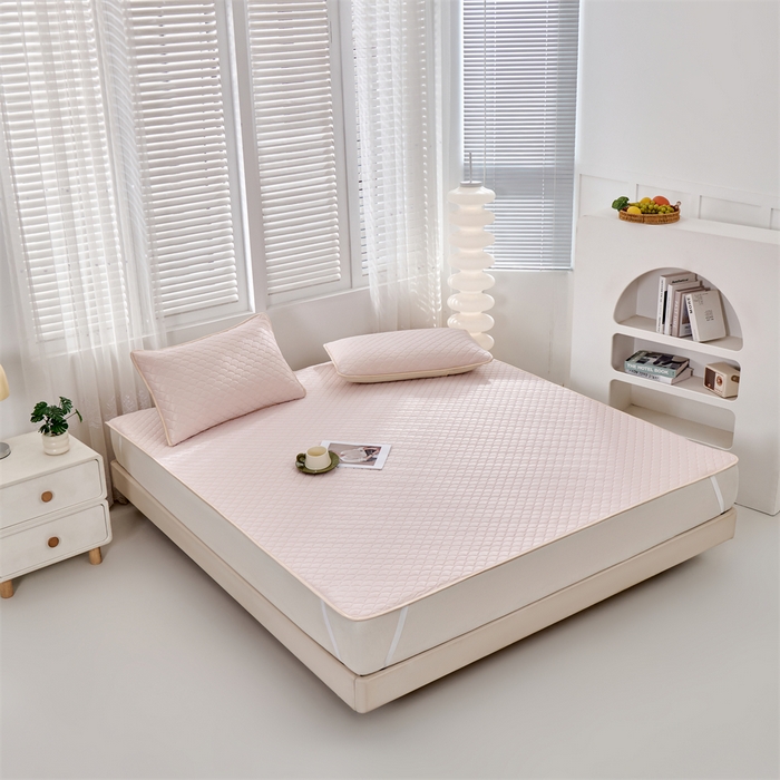 91家纺网 家纺一手货源 找家纺 羽梦家纺 2026新款凉席硅胶席子 柔云粉