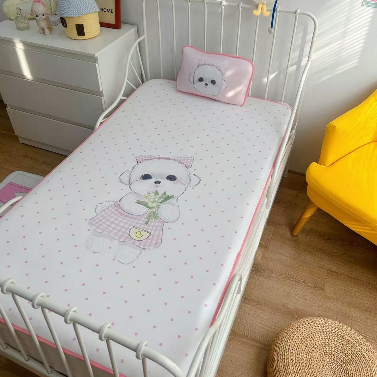 91家纺网 家纺一手货源 找家纺 美乐迪家纺 2026新款儿童水光冰丝凉席席子凉席 比熊