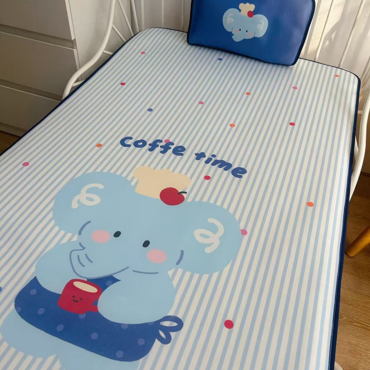 91家纺网 家纺一手货源 找家纺 美乐迪家纺 2026新款儿童水光冰丝凉席席子凉席 大象