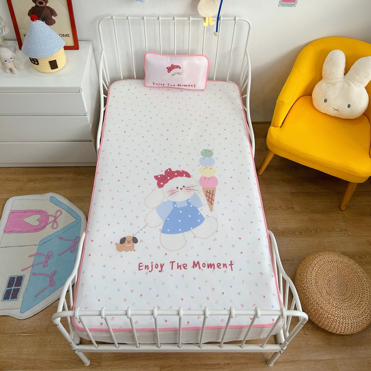 91家纺网 家纺一手货源 找家纺 （总）美乐迪家纺 2026新款儿童水光冰丝凉席席子凉席