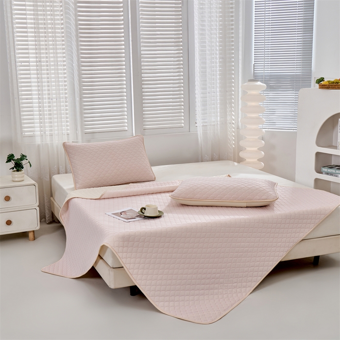 91家纺网 家纺一手货源 找家纺 羽梦家纺 2026新款凉席硅胶席子 柔云粉