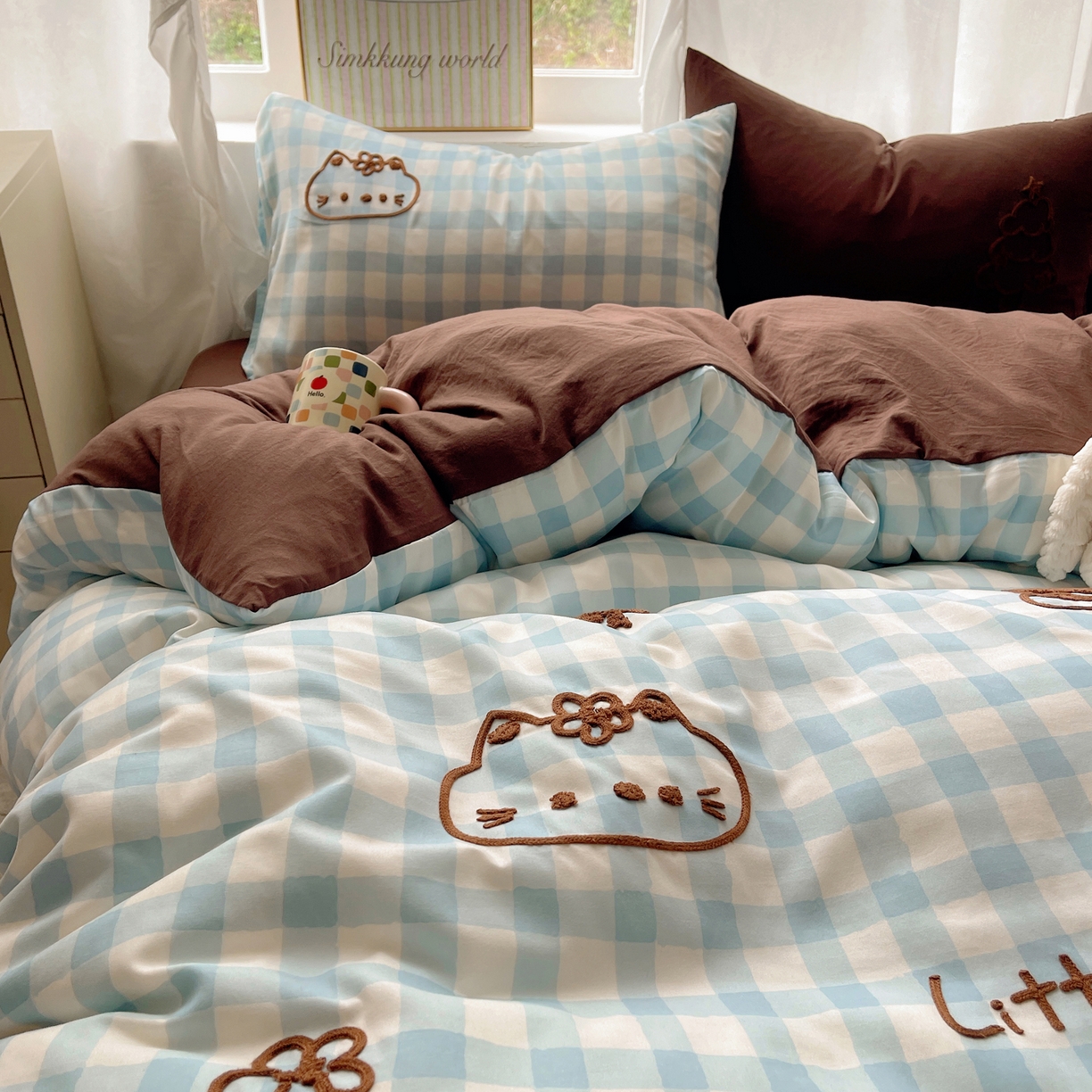 91家纺网 家纺一手货源 找家纺 韩都家居 2026春夏新款亲肤舒适毛巾绣四件套（包含买家秀原图） 小确幸