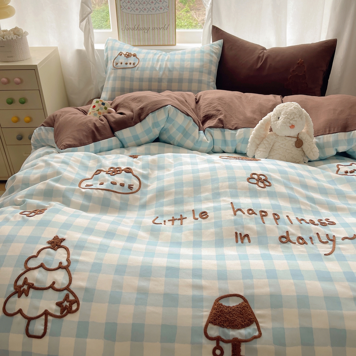 91家纺网 家纺一手货源 找家纺 韩都家居 2026春夏新款亲肤舒适毛巾绣四件套（包含买家秀原图） 小确幸