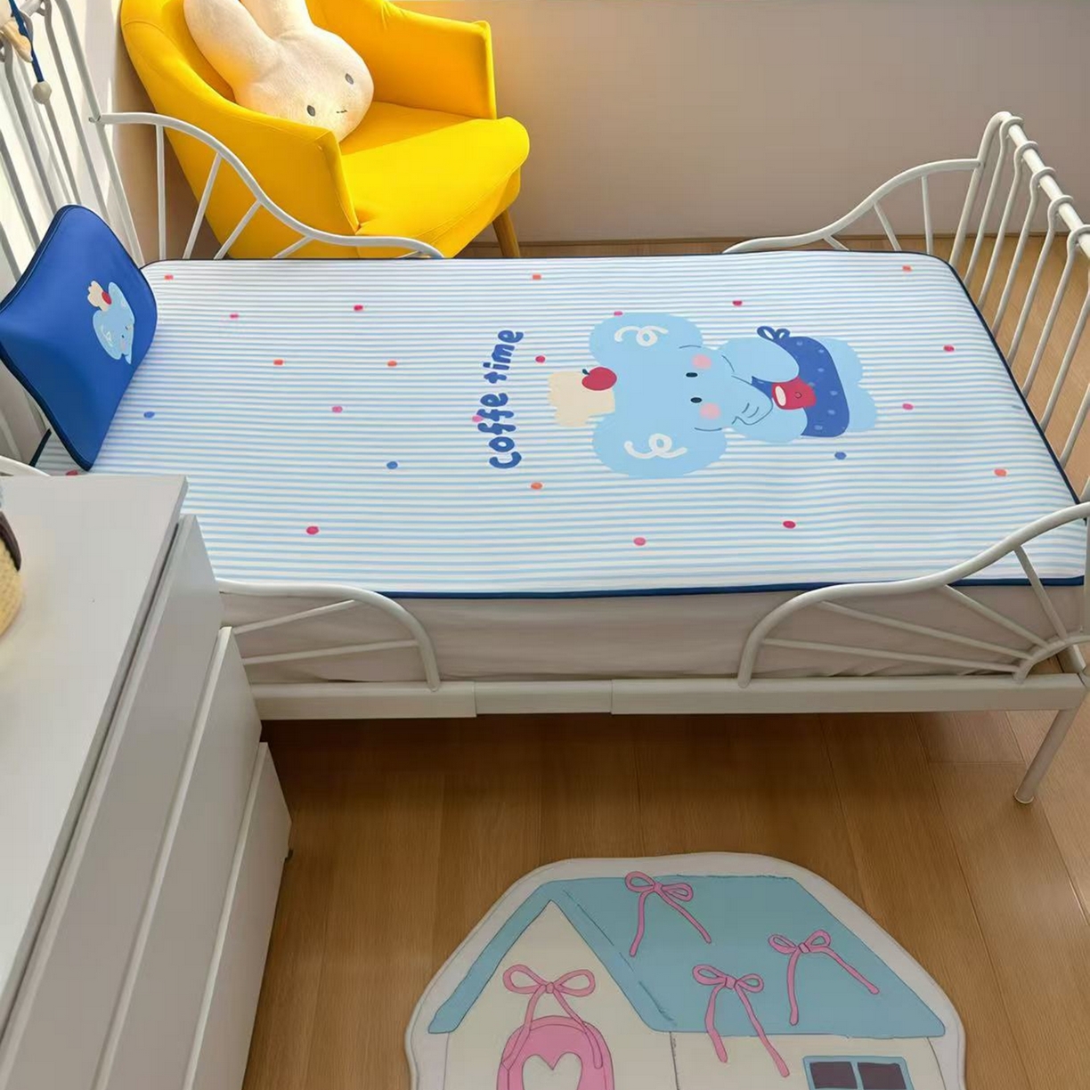 91家纺网 家纺一手货源 找家纺 美乐迪家纺 2026新款儿童水光冰丝凉席席子凉席 大象