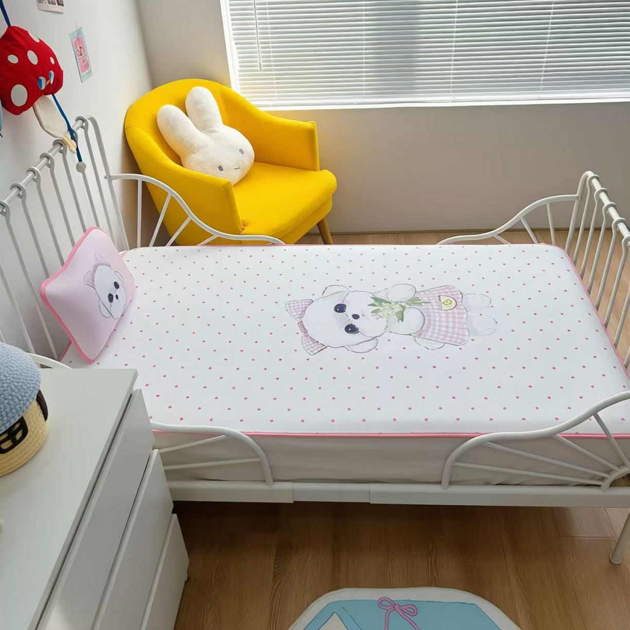 91家纺网 家纺一手货源 找家纺 美乐迪家纺 2026新款儿童水光冰丝凉席席子凉席 比熊