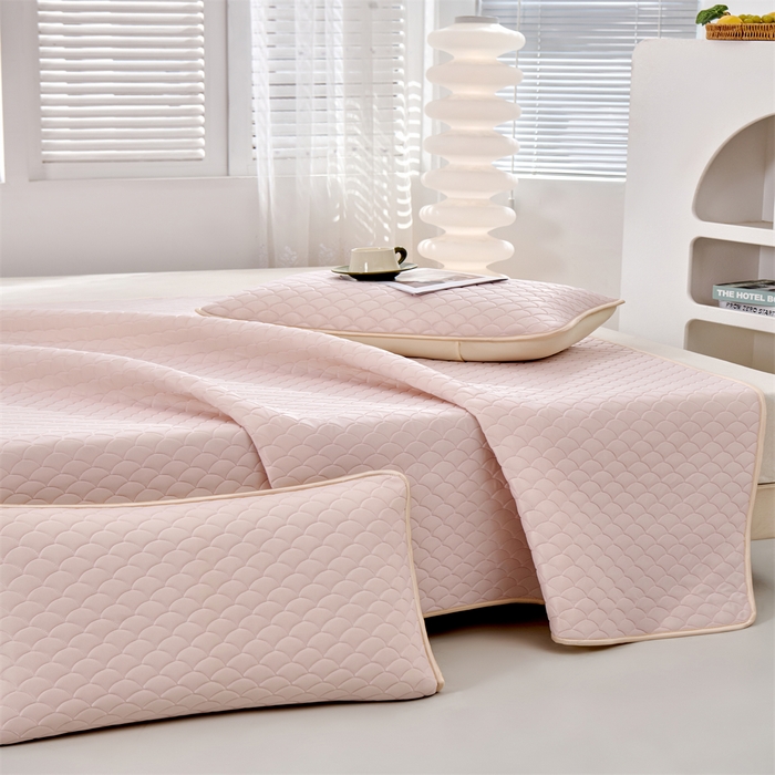 91家纺网 家纺一手货源 找家纺 羽梦家纺 2026新款凉席硅胶席子 柔云粉