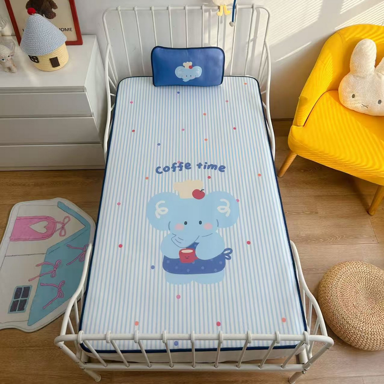 美乐迪家纺 2026新款儿童水光冰丝凉席席子凉席 大象